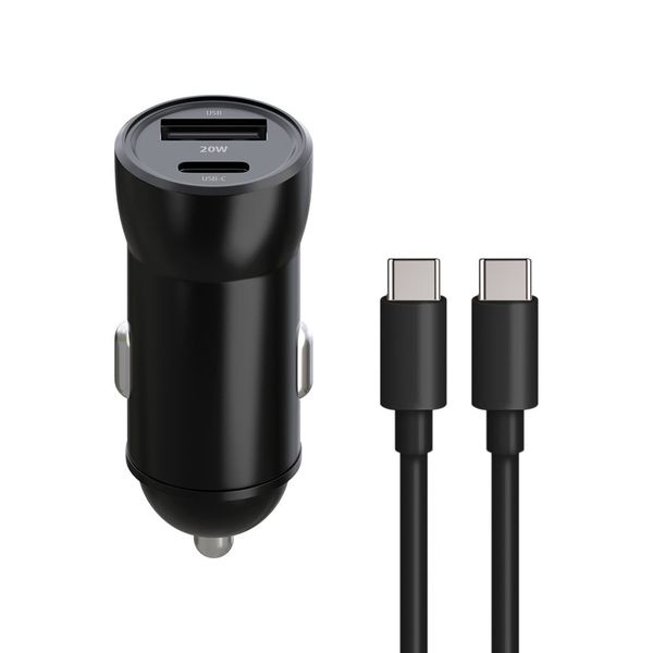Maxlife MXCC-04 PD QC autonabíjačka 1x USB-C 1x USB 20W + USB-C - USB-C kábel 60W (OEM0400390)