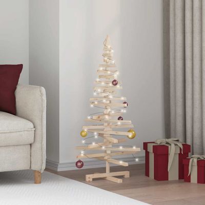 vidaXL Drevený vianočný stromček na dekoráciu 120 cm masívna borovica