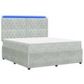 vidaXL LED boxspring posteľ s matracom Svetlosivá 140 x 190 cm Zamat