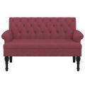 vidaXL Lavička s operadlom vínovo červená 120x62x75,5 cm látka
