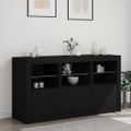 vidaXL Komoda s LED svetlami čierna 123x37x67 cm
