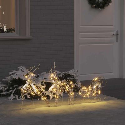 vidaXL LED Soby s 60 LED-i 3 pcs Teplá biela PET