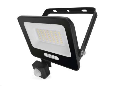 LED reflektor GLARO EMOS ZS2334B s čidlom pohybu, 30 W, čierny, IP54, 3000 lm, neutrálna biela