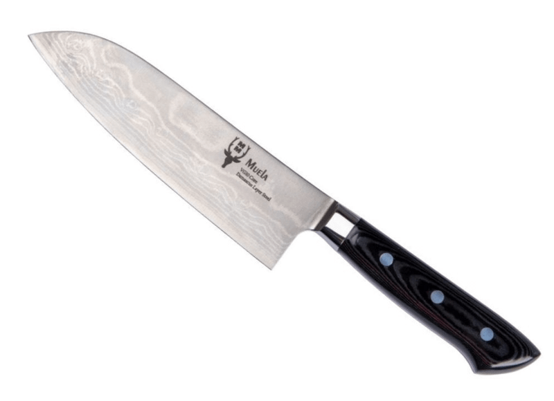 Muela SANTOKU-17DAM.M japonský kuchársky nôž 17 cm, damašek, čierna, Micarta