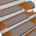 vidaXL Schodové rohože 5 ks 65x21x4 cm svetlohnedé s obdĺžnikovým okrajom