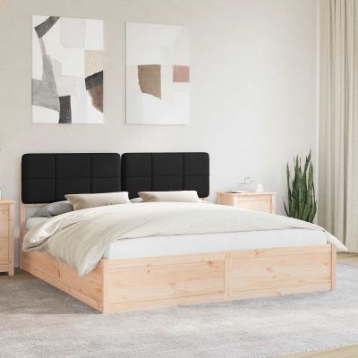 vidaXL Rám postele s čalúneným čelom Čierna 200 x 200 cm