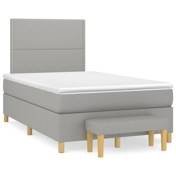 vidaXL Boxspring posteľ s matracom bledosivá 120x190 cm látka