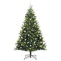 vidaXL Umelý skladací vianočný stromček 300 LED diód Zelená 210 cm