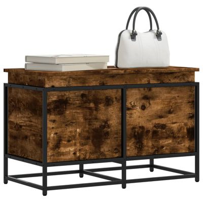 vidaXL Úložný box s vekom dymový dub 80x40x51,5 cm kompozitné drevo