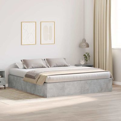 vidaXL Rám postele s úložným prostorem Betónová šedá 200 x 200 cm