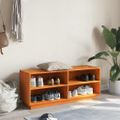 vidaXL Botník voskovohnedý 110x34x45 cm masívna borovica