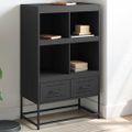 vidaXL Vysoká skrinka čierna 68x39x111,5 cm oceľ