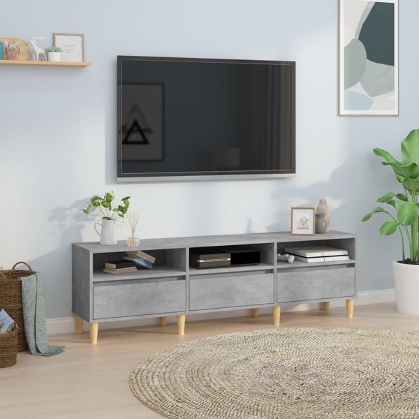 vidaXL TV skrinka betónová sivá 150x30x44,5 cm kompozitné drevo