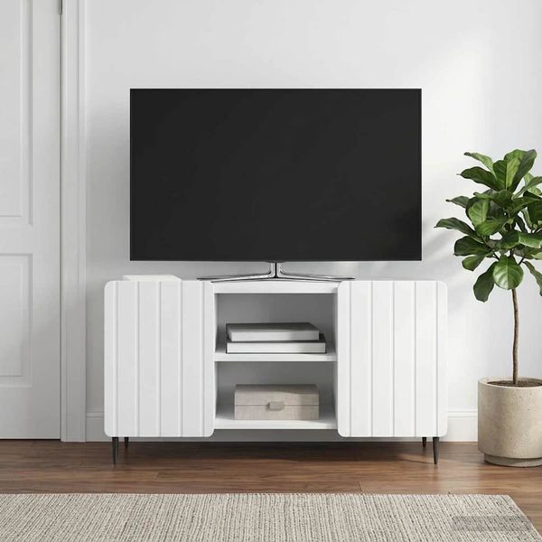 vidaXL TV skrinka Biela 102 x 34,5 x 52 cm Kompozitné drevo