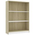vidaXL Knižnica biela a farba dubu sonoma 80x24x108 cm drevotrieska
