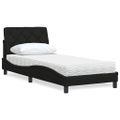 vidaXL Posteľ s matracom čierna 90x200 cm látka