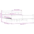 vidaXL Kovový posteľný rám bez matraca dymový dub 200x200 cm