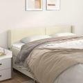 vidaXL Čelo postele so záhybmi krémový 203x16x78/88 cm umelá koža