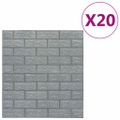 vidaXL 3D tapeta tehly samolepiaca 20 ks antracitová