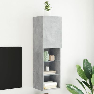 vidaXL TV skrinka s LED svetlami betónovo sivá 30,5x30x102 cm