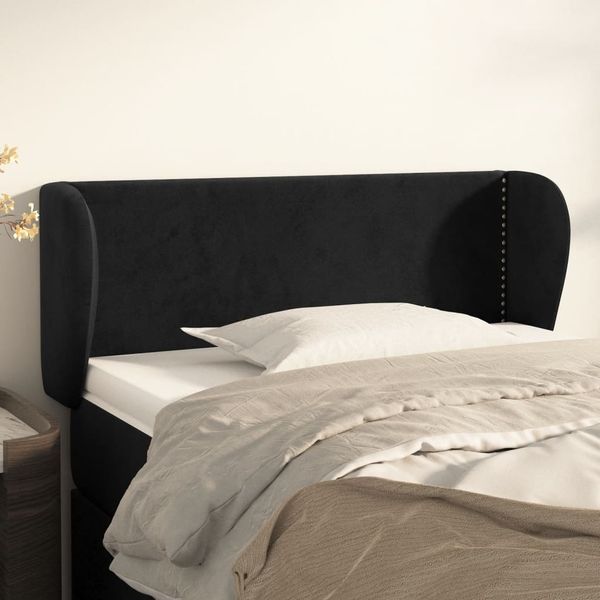 vidaXL Čelo postele so záhybmi čierne 93x23x78/88 cm zamat