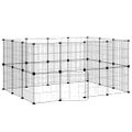vidaXL 28-panelová klietka pre domáce zvieratá čierna 140x105x70 cm oceľ