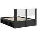 vidaXL Posteľový rám s úložným priestorom a čelom Čierna 120 x 200 cm
