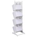 vidaXL Regál so 4 košíkmi biely 35x35x125 cm drevený