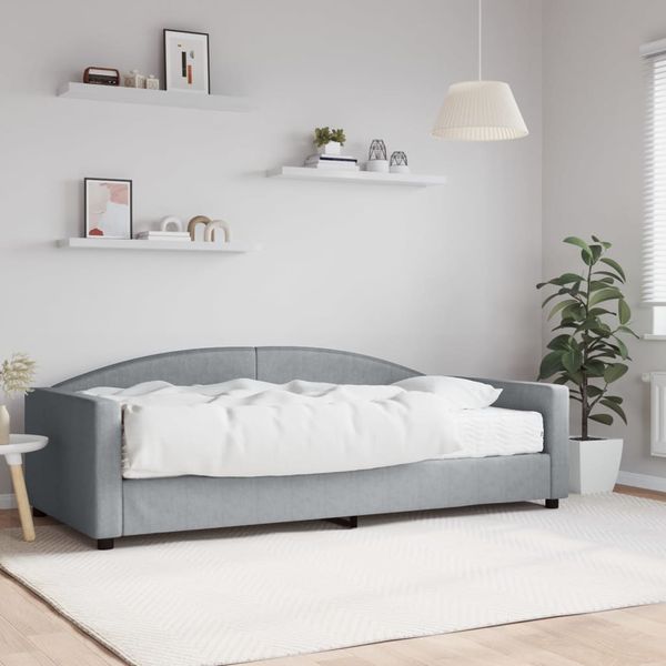 vidaXL Denná posteľ s matracom bledosivá 100x200 cm látka