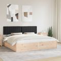 vidaXL Rám postele s čalúneným čelom Čierna 200 x 200 cm