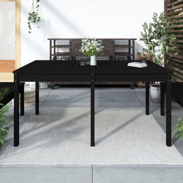 vidaXL Záhradný stolík čierny 159,5x82,5x76 cm borovicový masív