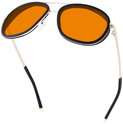 GUNNAR kancelárske/hermé okuliare DUME GOLD jantárové sklá MAX BLF 98 GUNNAR focus Okuliare, kancelárske, herné, čierno-zlaté obrúčky, jantárové MAX sklá