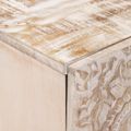 vidaXL TV skrinka Biela 105 x 33,5 x 46 cm Masívne mango drevo