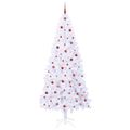 vidaXL Umelý vianočný stromček s 300 LED-i Biela 240 cm PVC a oceľ