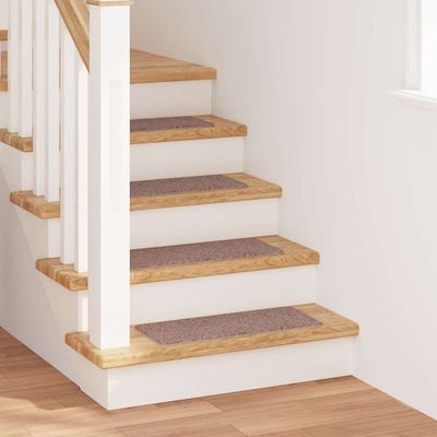 vidaXL Protišmykové schodové rohože 15 ks 60 x 25 cm Svetlohnedá PP