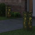 vidaXL Solárne LED svetlo na chodník 2 ks Teplá biela 18 x 18 x 50 cm