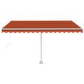 vidaXL Stojaca automatická markíza 400x300 cm oranžovo-hnedá