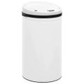 vidaXL Automatický odpadkový kôš, senzor 50 l, uhlíková oceľ, biely
