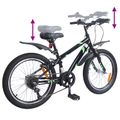 vidaXL Detské Kolo 20 Palcov 6-Speed pre vek 6-11 rokov Čierna