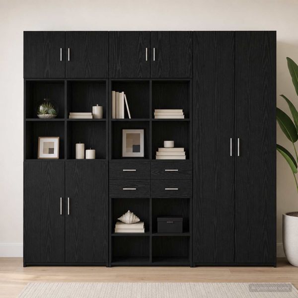 vidaXL Úložný kabinet so policami Čierny dub 70 x 42,5 x 225 cm