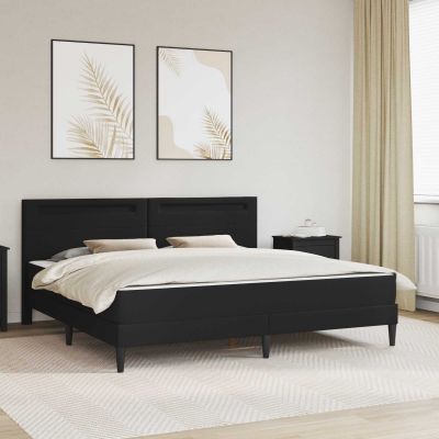 vidaXL Rám postele s LED pásikmi Čierna 180 x 200 cm Umelá koža