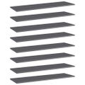vidaXL Prídavné police 8 ks, lesklé sivé 100x30x1,5 cm, drevotrieska