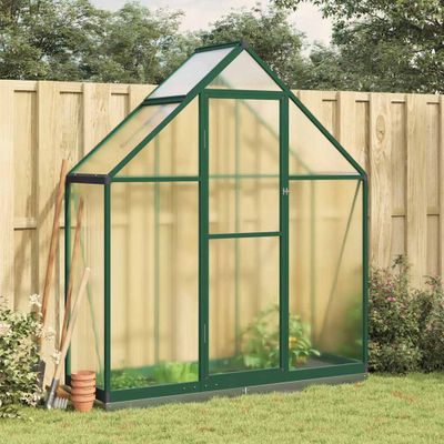 vidaXL Skleník so základovým rámom zelený 169x58x202 cm hliník