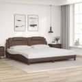 vidaXL Rám postele Viana s LED bez matraca hnedý 200x200 cm