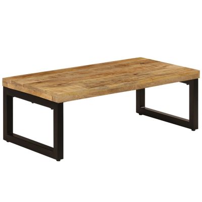 vidaXL Konferenčný stolík 100x50x35 cm, mangový masív a oceľ
