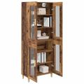 vidaXL Highboard Staré drevo 69,5 x 34 x 180 cm Kompozitné drevo