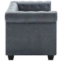 vidaXL 2-miestna pohovka Chesterfield, umelý semiš, sivá