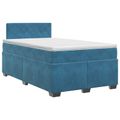 vidaXL Posteľ boxspring s matracom Modrá 120 x 190 cm Zamat