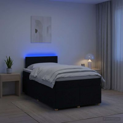 vidaXL Posteľ boxspring s matracom Čierna 120 x 200 cm Látka