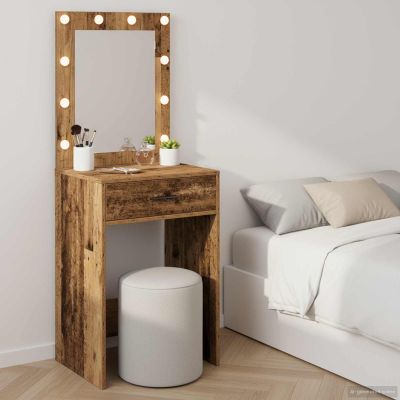 vidaXL Toaletný stolík Staré drevo 50 x 41 x 135 cm Kompozitné drevo